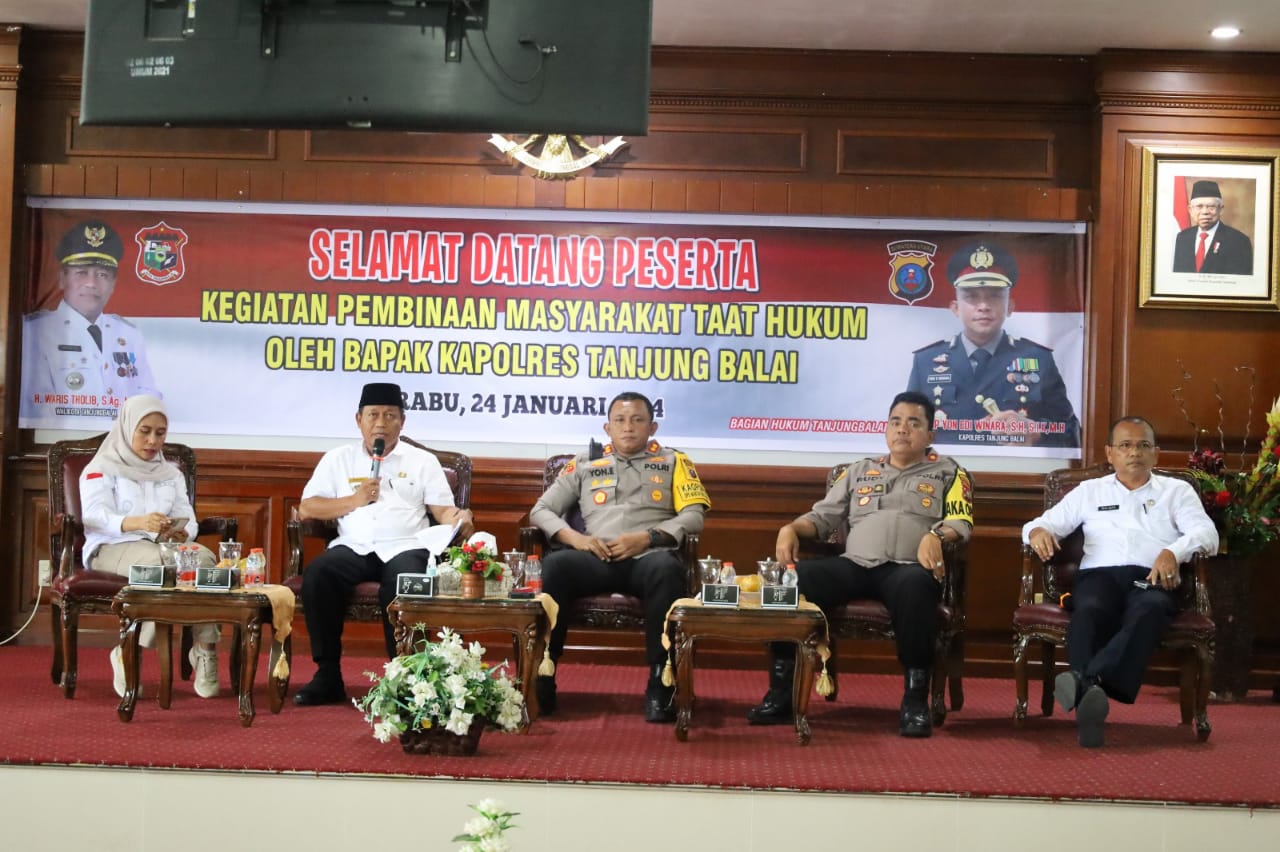 Kapolres Dan Walikota Tanjung Balai Dampingi Giat Pembinaan Masyarakat Taat Hukum