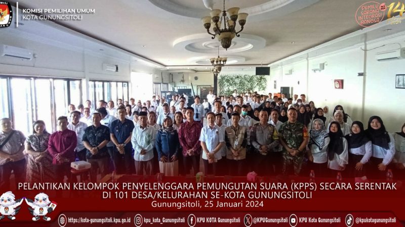 Sebanyak 2.891 Orang KPPS Dilantik Oleh KPU Kota Gunungsitoli