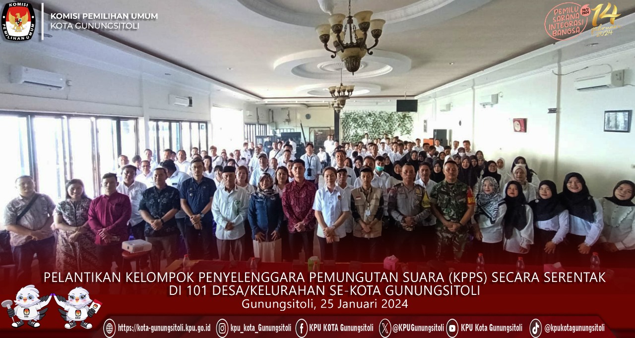 Sebanyak 2.891 Orang KPPS Dilantik Oleh KPU Kota Gunungsitoli