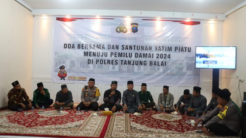 Polres Tanjung Balai Doa Bersama Dan Santunan Anak Yatim Menuju Pemilu Damai 2024