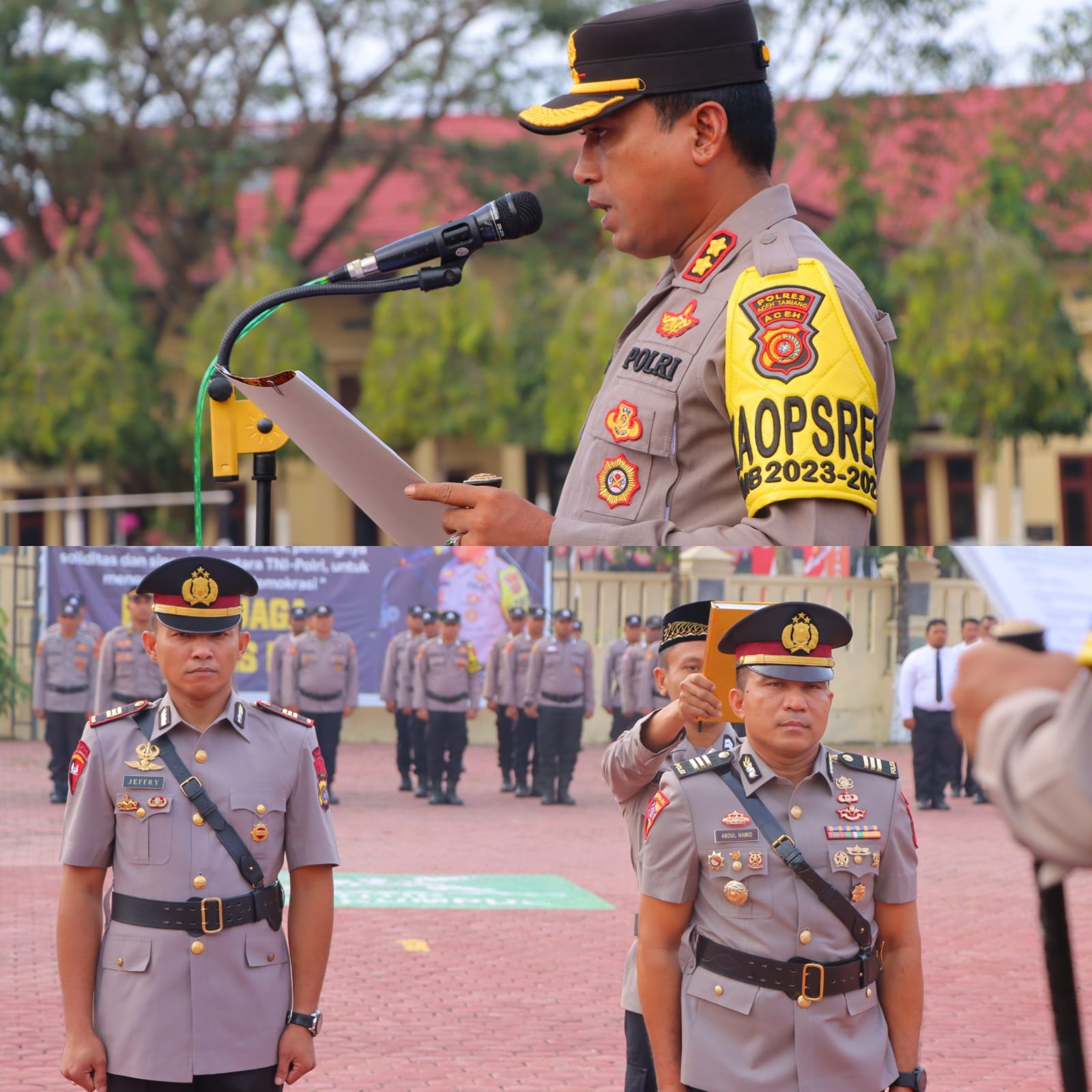 Kapolres Aceh Tamiang Pimpin Upacara Sertijab Kabag Ops Polres Aceh Tamiang
