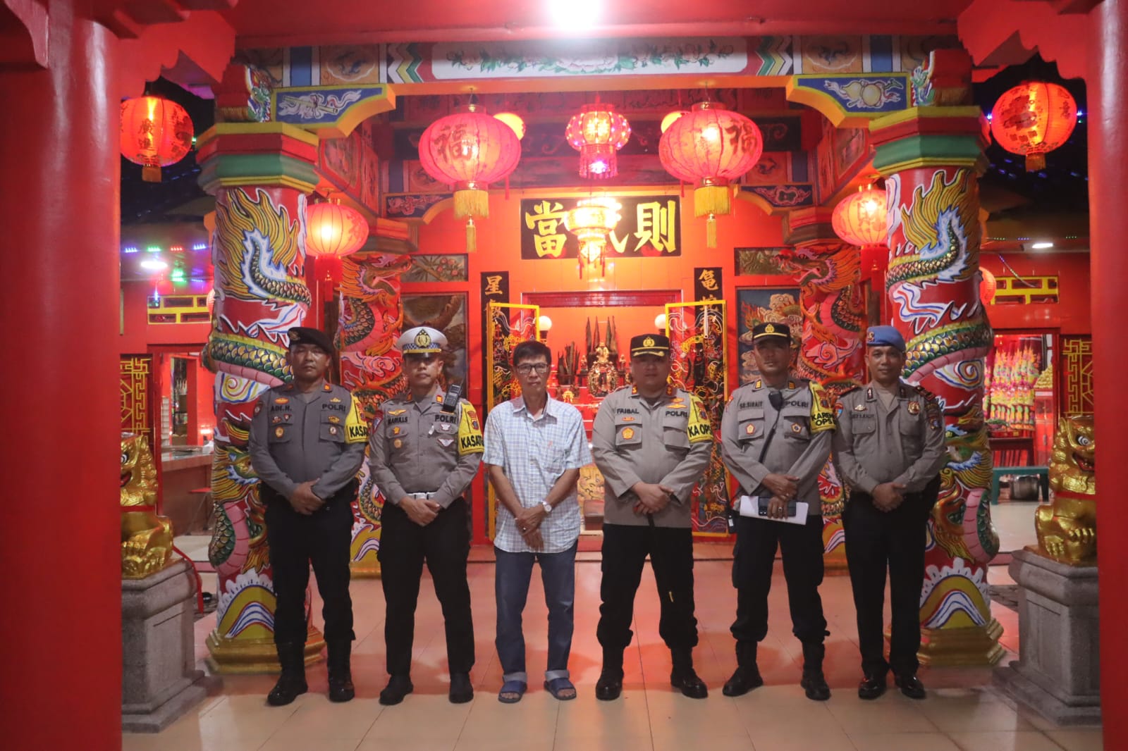 Dalam Rangka Pengamanan Imlek 2024 Kapolres Langkat Polda Sumut Mengunjungi Vihara Avalokitesvara