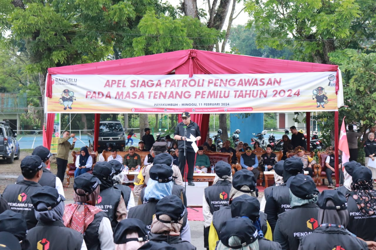 Pj Wali Kota Payakumbuh Hadiri Apel Siaga Patroli Pengawasan Masa Tenang Pemilu 2024
