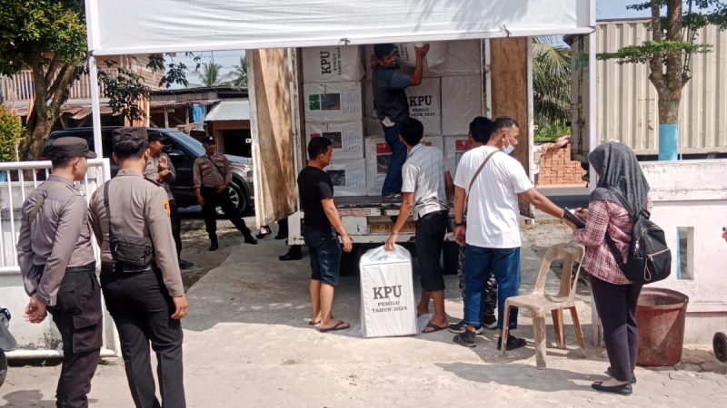 Polres Tanjung Balai Amankan Logistik Pemilu Ke 6 Kecamatan Kota Tanjung Balai