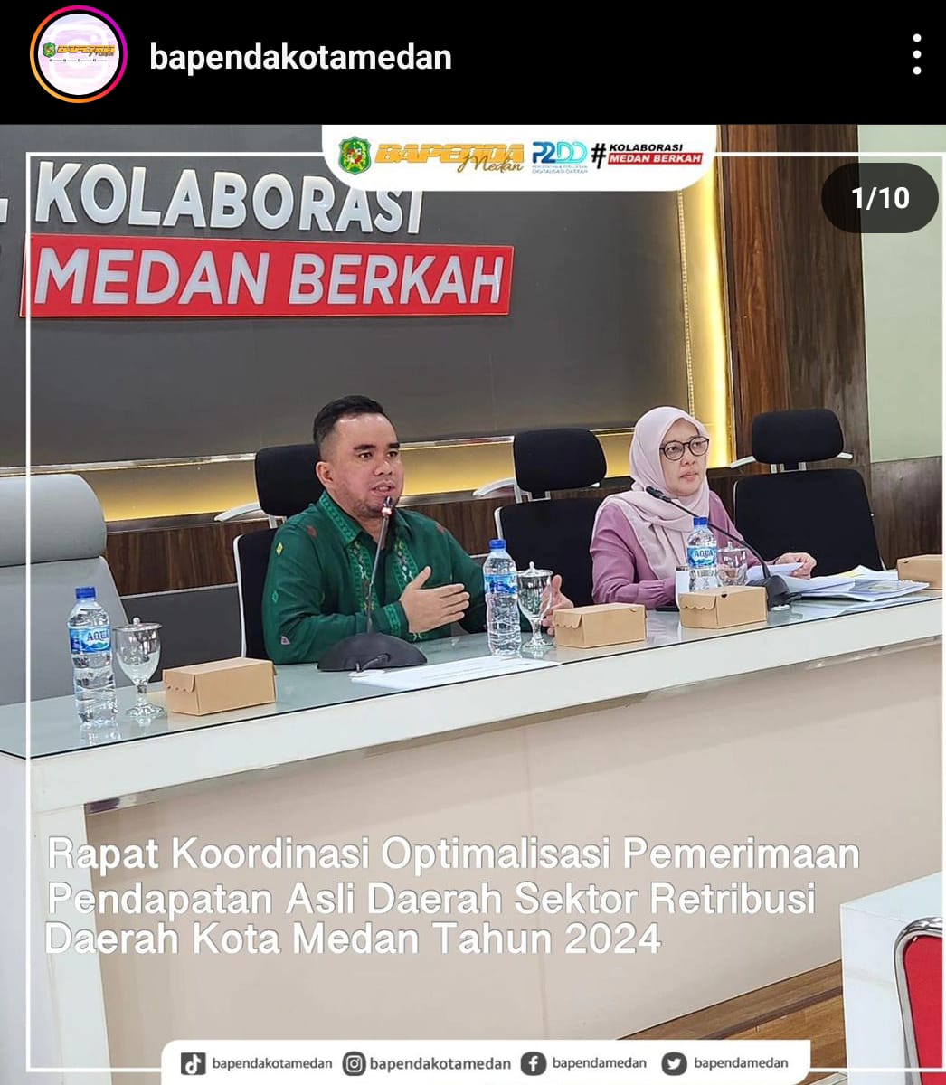 Bapenda Kota Medan Rapat Koordinasi Optimalisasi Penerimaan PAD Sektor Retribusi Daerah Kota Medan Tahun 2024
