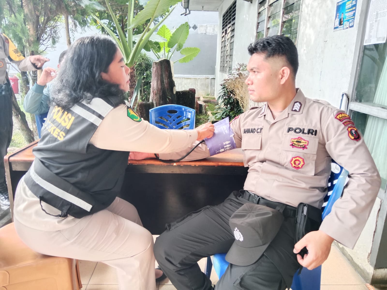 Sie Dokkes Polres Pematangsiantar Patroli Keliling Beri Pelayanan Kesehatan Kepada Personil yang Bertugas di PPK