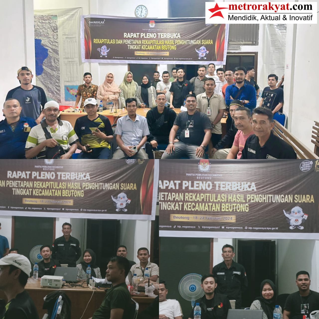 Rapat Pleno Terbuka, Rekapitulasi dan Penempatan Rekapitulasi Hasil Perhitungan Suara Tingkat Kecamatan Beutong berjalan lancar