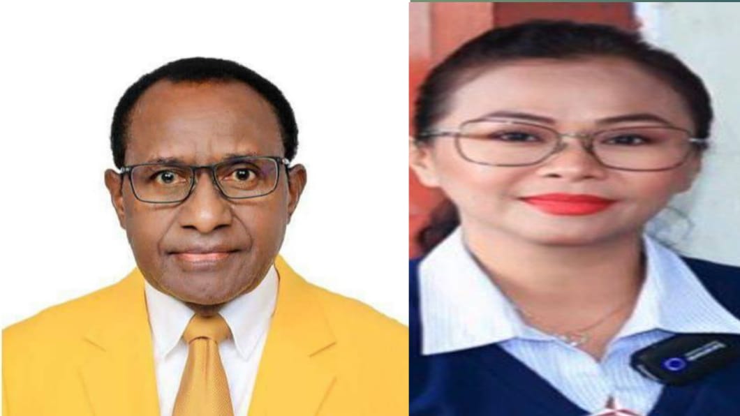 2 Calon DPR Dapil Papua Barat Daya Yang Bersaing Dengan Petahana Bernard Sagrim Partai Golkar dan Faujia Helga Br.Tampubolon Partai Demokrasi, Data KPU RI 23,47 persen