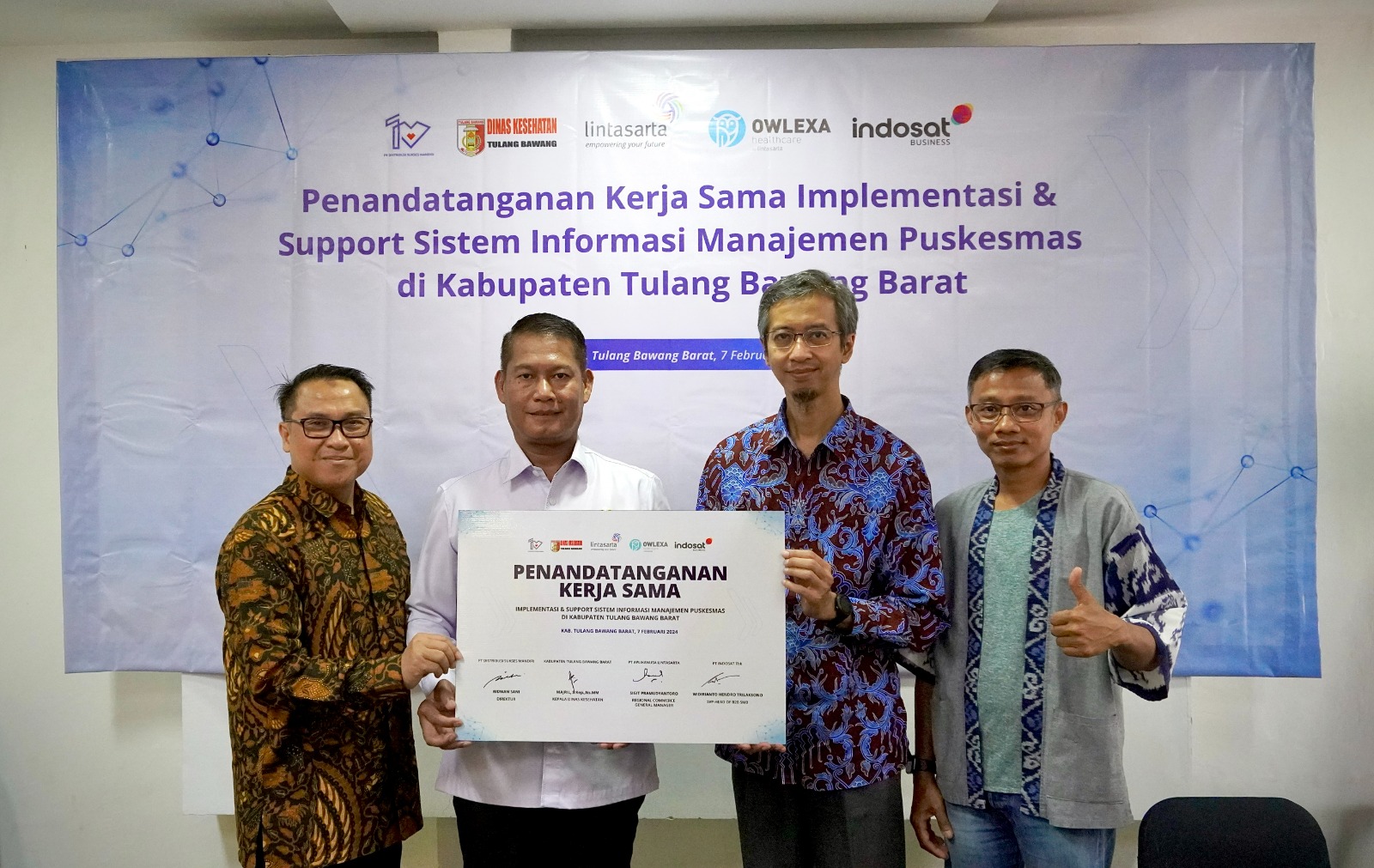 Indosat Ooredoo Hutchison dan Lintasarta Menjalin Kerja Sama Strategis dengan Pemkab Tulang Bawang Barat Lampung dalam Implementasi Digitalisasi Faskes