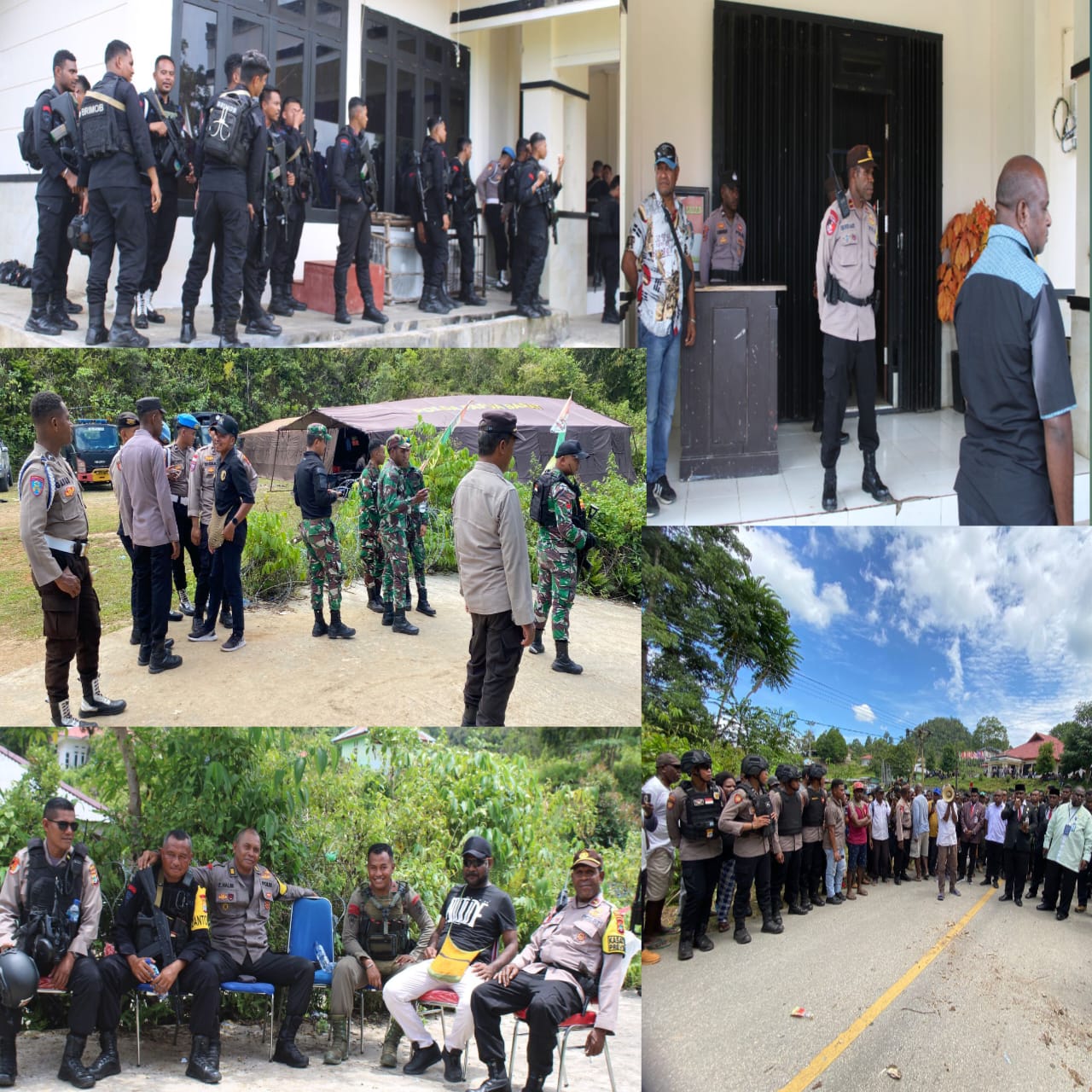 Tetap Semangat Tanpa Merasa Lelah,  Anggota Polres Maybrat Amankan Jalannya Buka Kotak dan Perhitungan Ulang Surat Suara DPRD Provinsi dan Kabupaten