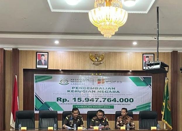 Kejari Langkat Eksekusi Pengembalian Hasil Korupsi Rp 15,9 M