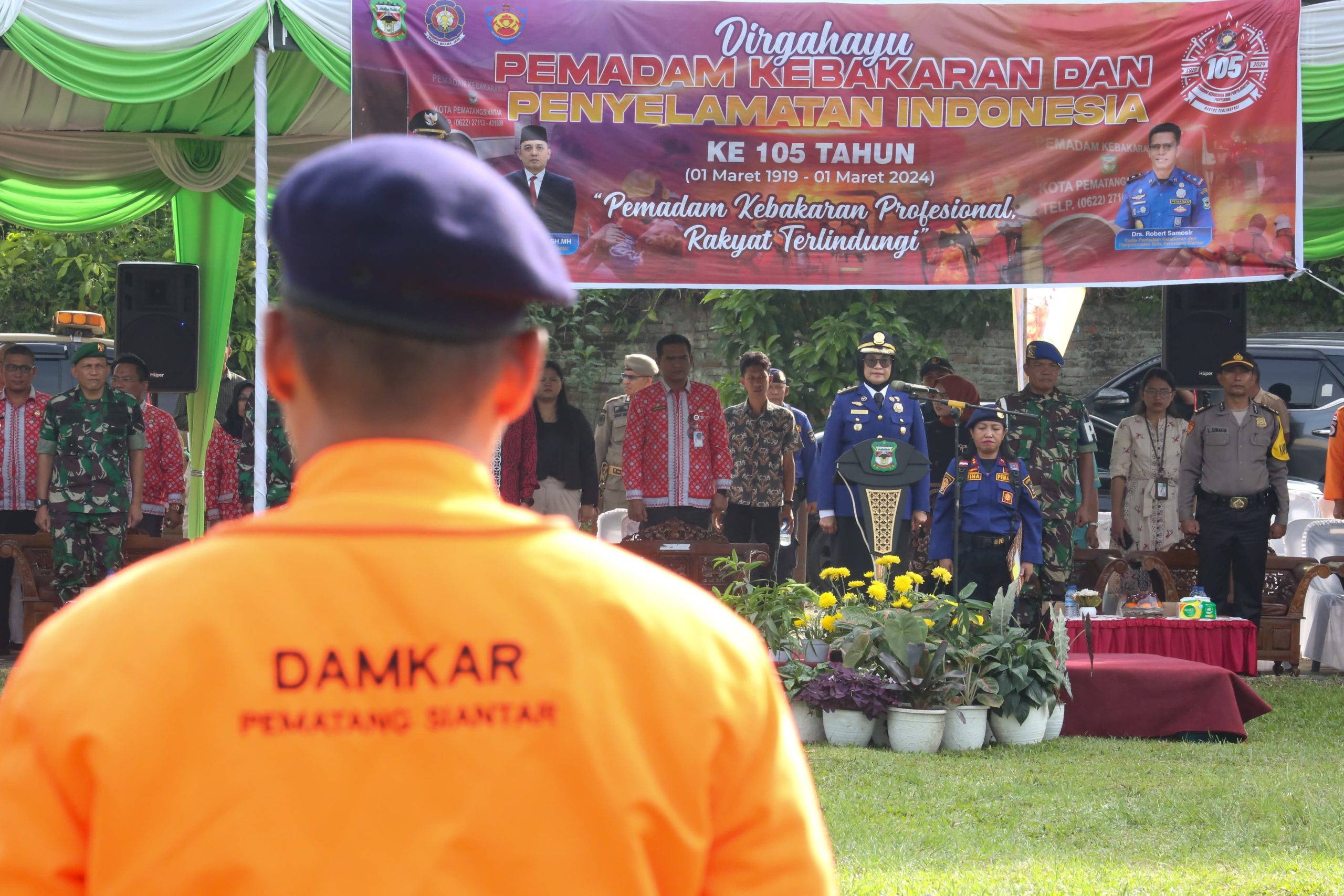 Wali Kota Hadiri Upacara Peringatan Dirgahayu Pemadam Kebakaran dan Penyelamatan Kota Pematangsiantar ke-105 Tahun 2024