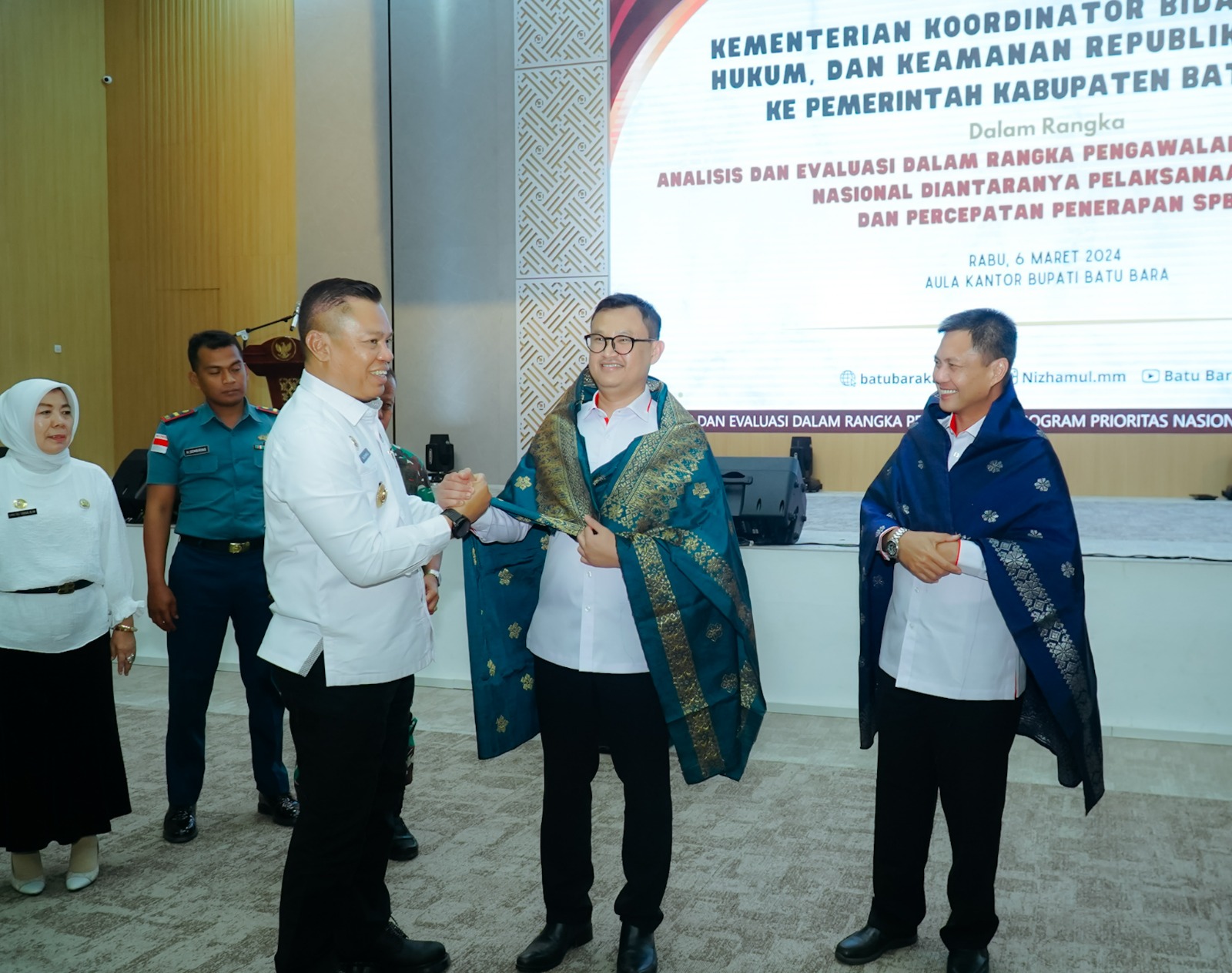 Pj. Bupati Batu Bara Nizhamul Sambut Kunker Tim Kemenkopolhukam RI, Sampaikan Pelayanan Keterbukaan Informasi Pemkab Batu Bara