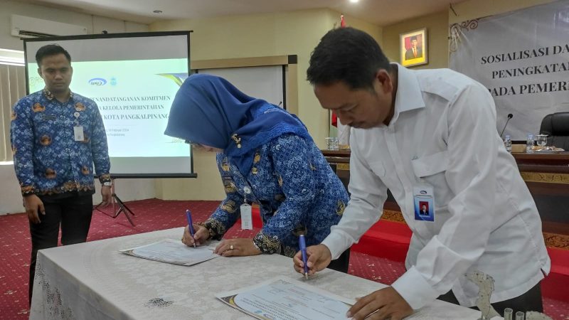 Pemkot Pangkalpinang Tandatangani Komitmen Peningkatan Tata Kelola Pemerintahan