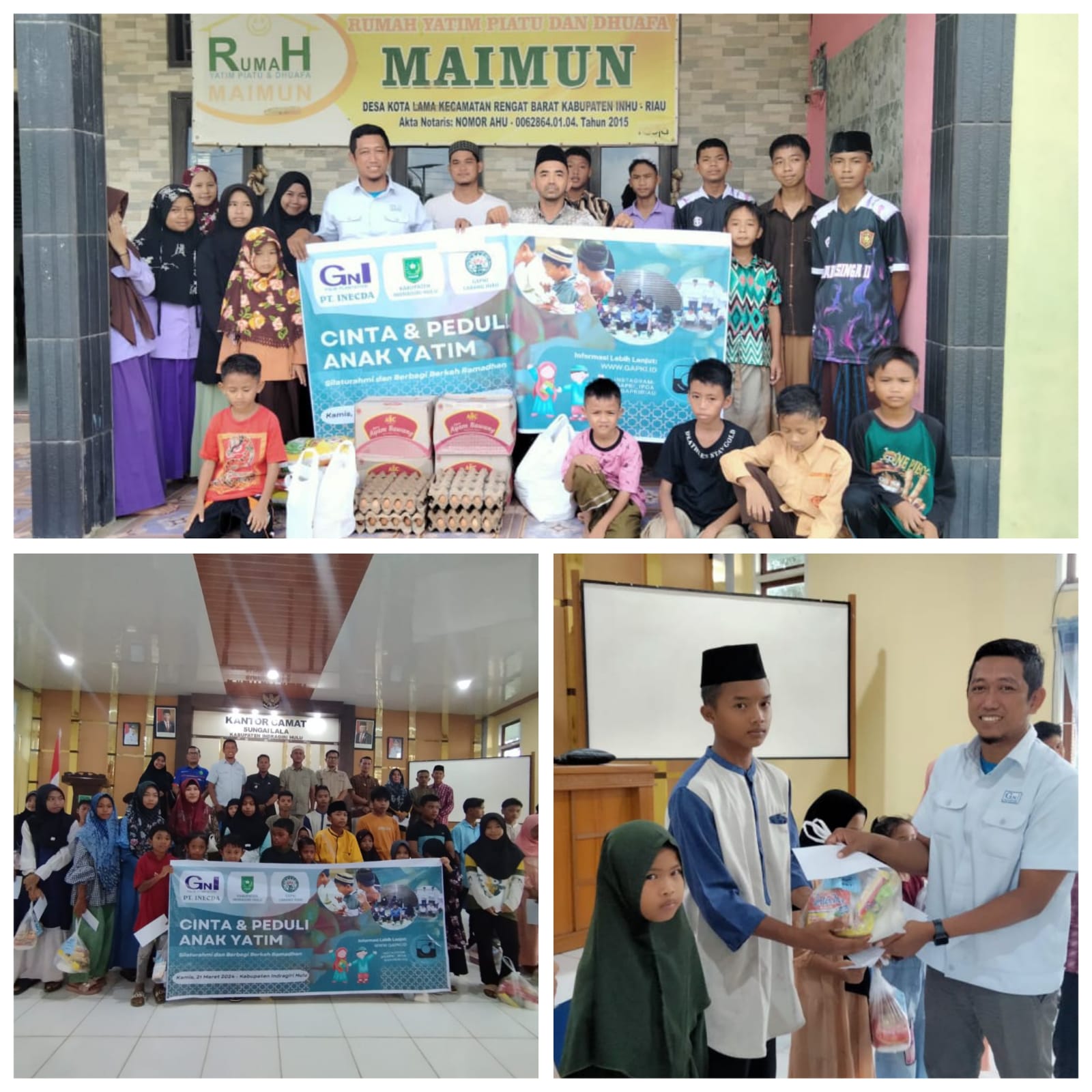 Gapki Riau Kolaborasi Dengan PT.Inecda Santuni Anak Yatim Piatu Di Kabupaten Indragiri Hulu.