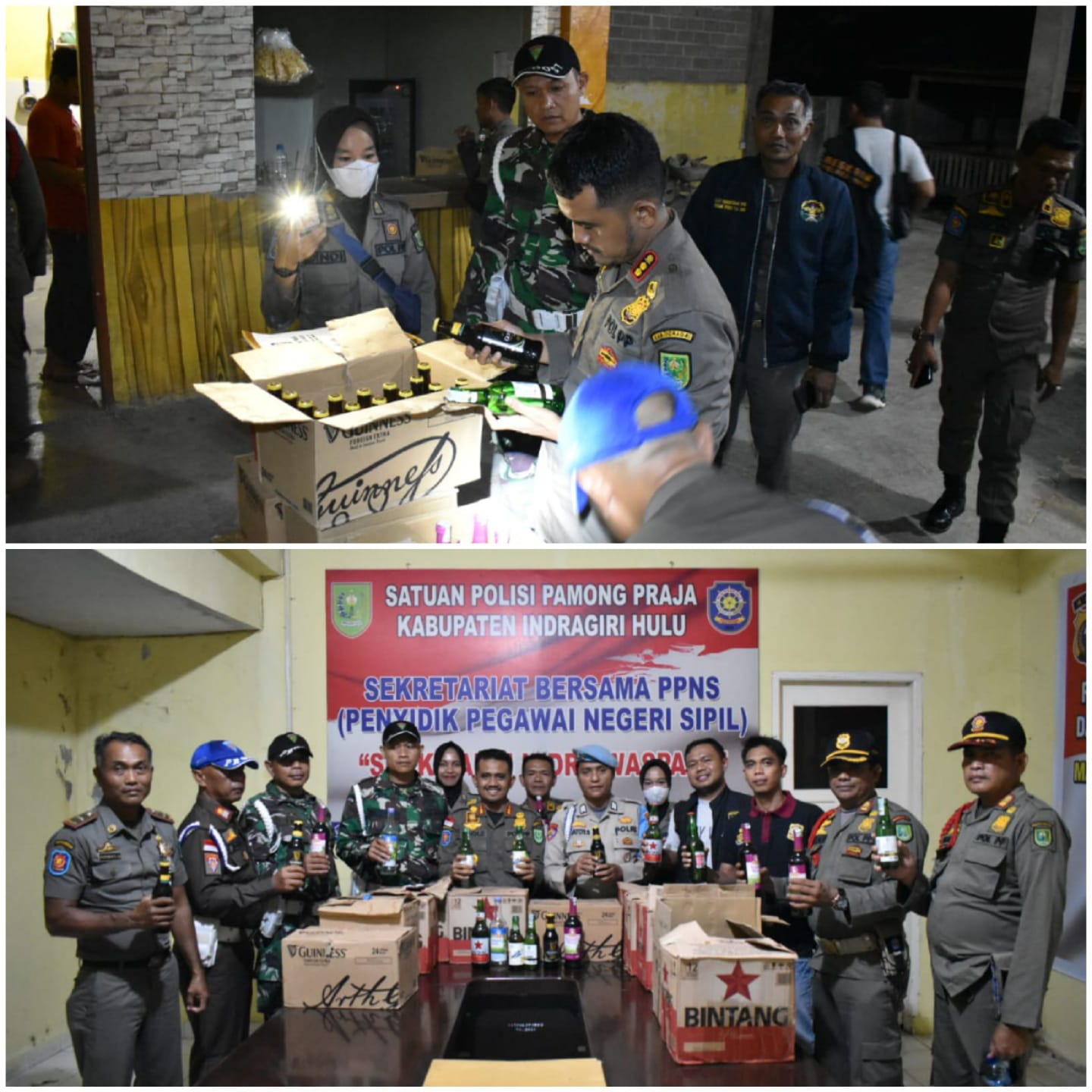 Satpol PP Inhu Pimpin Operasi Gabungan Saat Ramadhan, Amankan 126 Botol Miras