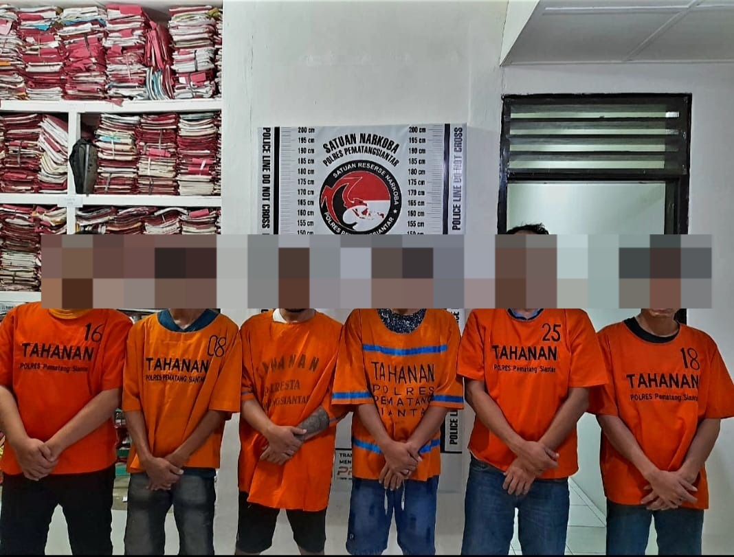Enam Pria Pemakai dan Pemilik Sabu Diamankan Sat Narkoba Polres Pematangsiantar dari Perumahan Pondok Indah