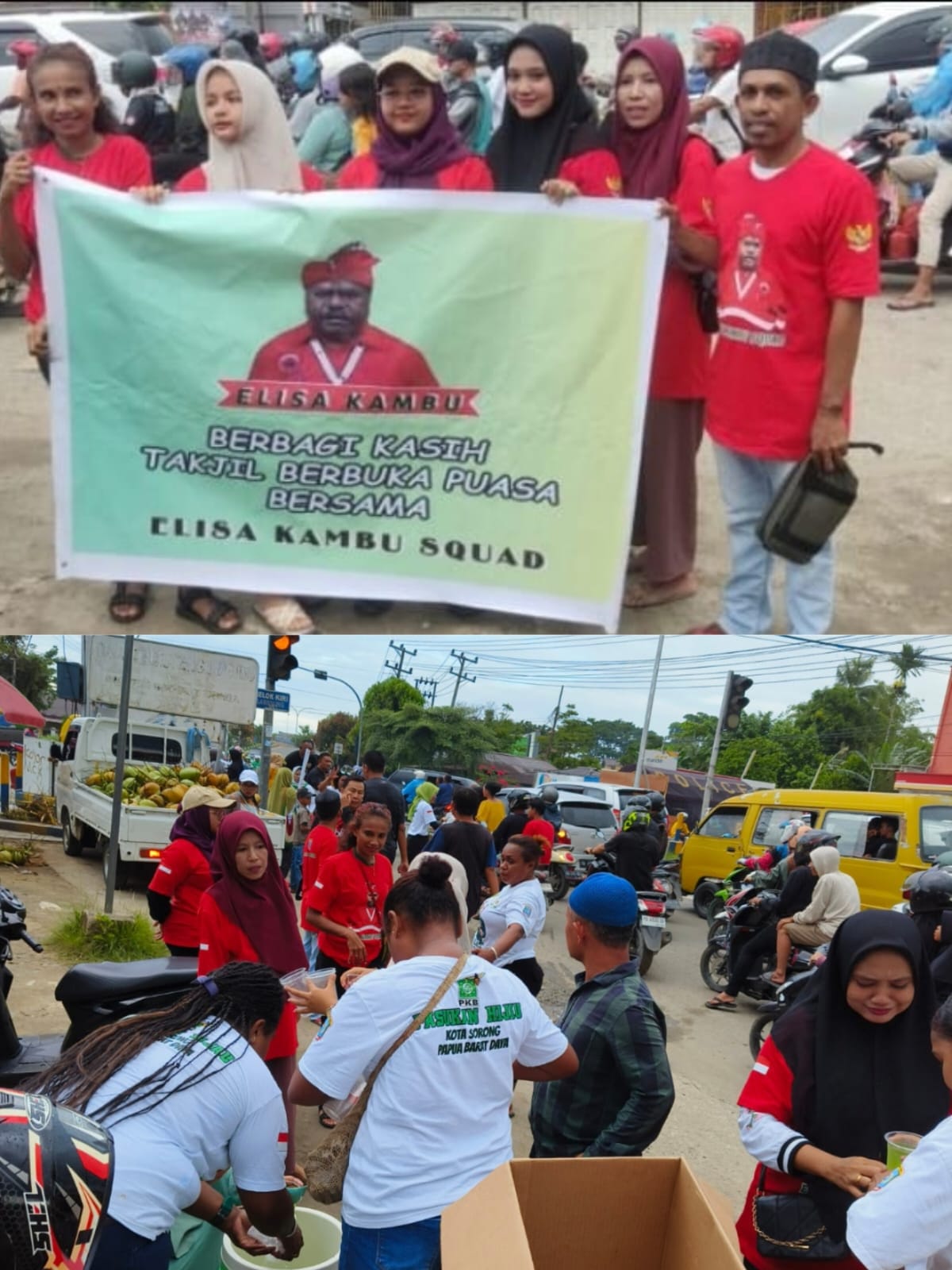 Elisa Kambu Squad PBD dan Sahabat AG Kompak Bagi Takjil Gratis di Lampu Merah KM 10 Sorong