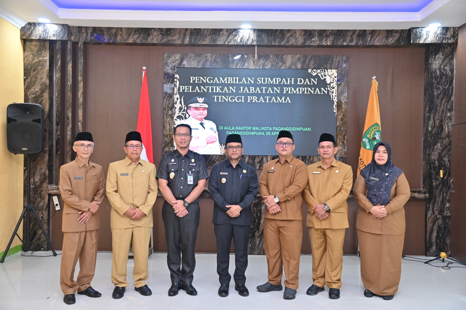 Pj. Walikota Letnan Lantik 5 Pejabat Eselon II Pemko Padangsidimpuan