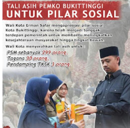 Wako Erman Safar Apresiasi Pilar Sosial Kota Bukittinggi