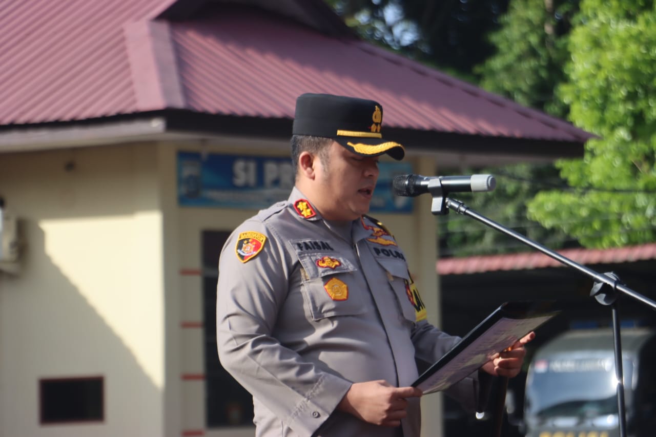 Jelang Penetapan Capres Dan Cawapres,Poltes Langkat Polda Sumut Gelar Apel Siaga