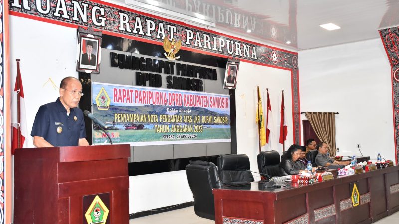 Pemkab Samosir Bersama DPRD Bahas LKPJ 2023, Wabub Martua Sitanggang Sampaikan Nota Pengantar 