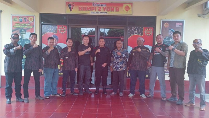 KBPPPOLRI Resor Simalungun Bersama PKBB Siantar Simalungun Tebing Tinggi dan Perbakin Kota Pematangsiantar Beraudiensi ke Komandan Kompi 2 Batalyon B Pematangsiantar Sat Brimob Polda Sumatera Utara