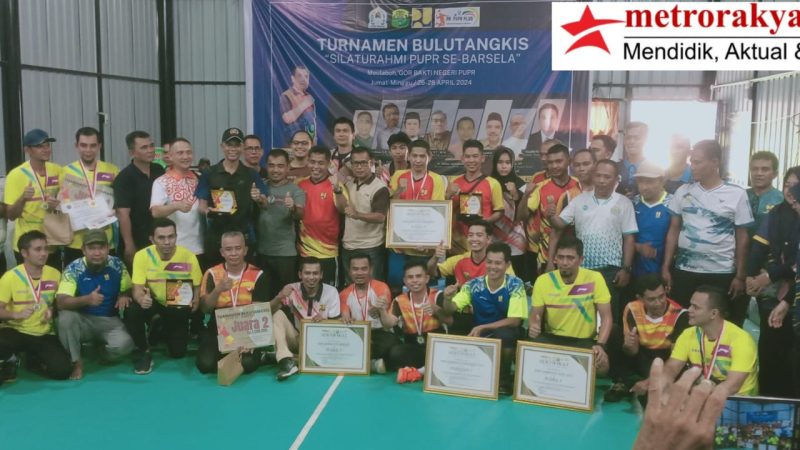 PUPR Turnamen Bulutangkis Se-Barsela Berakhir, Tim Dinas PUPR Aceh Jaya Juara I