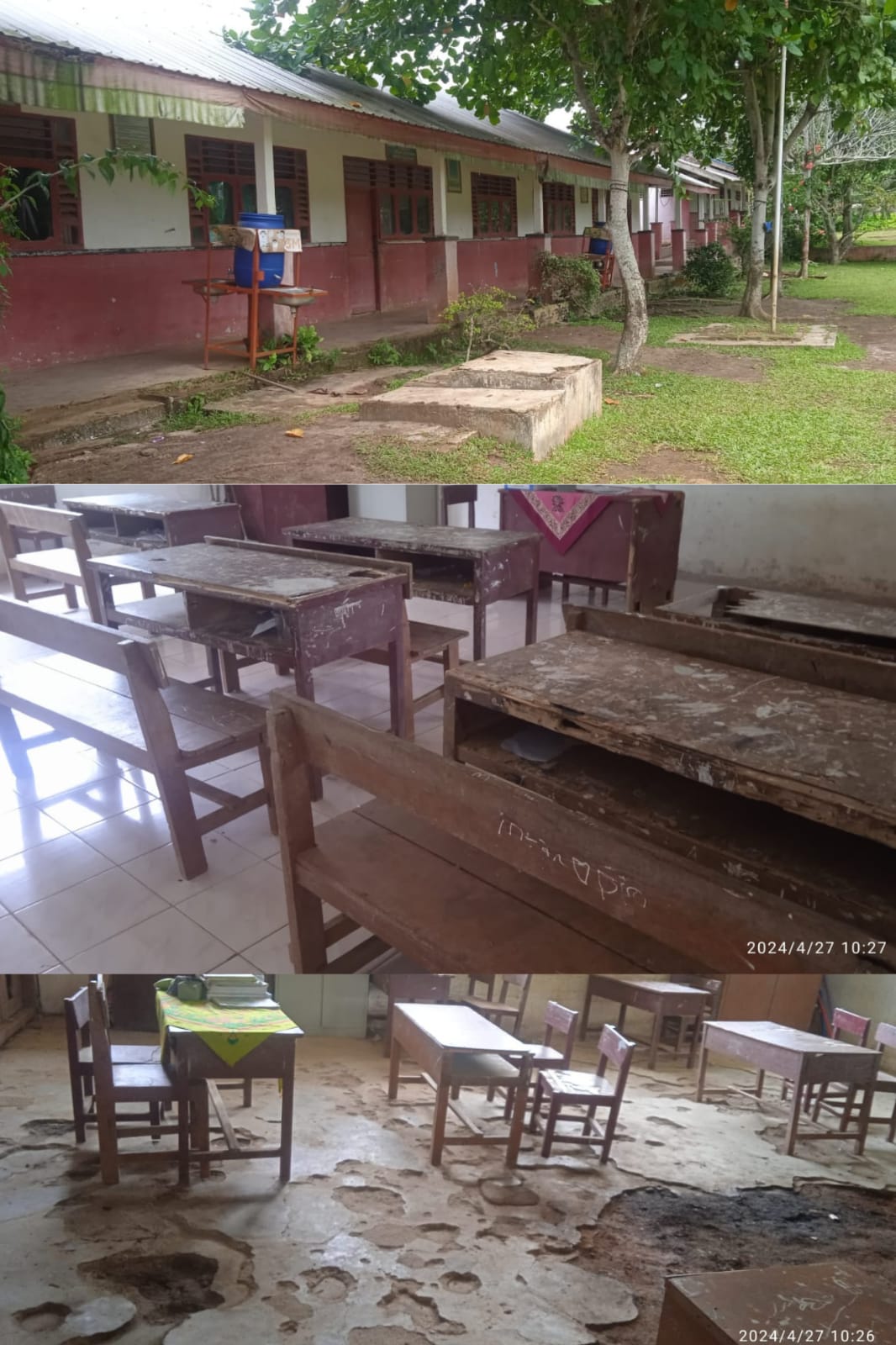 Meski Rutin Menerima Dana BOSP, Mobilier dan Ruangan Kelas di SDN 097819 Dusun Hulu Memilukan