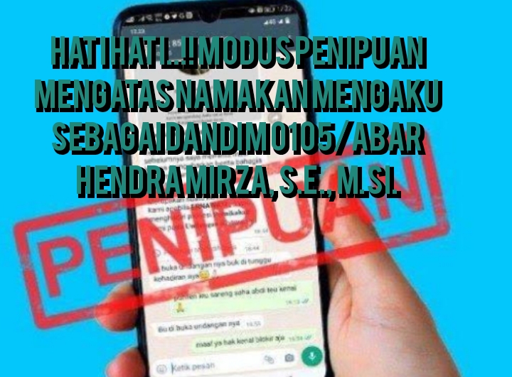 Hati – Hati !!! Penipuan Catut Nama Dandim 0105/Abar Lewat Whatsapp