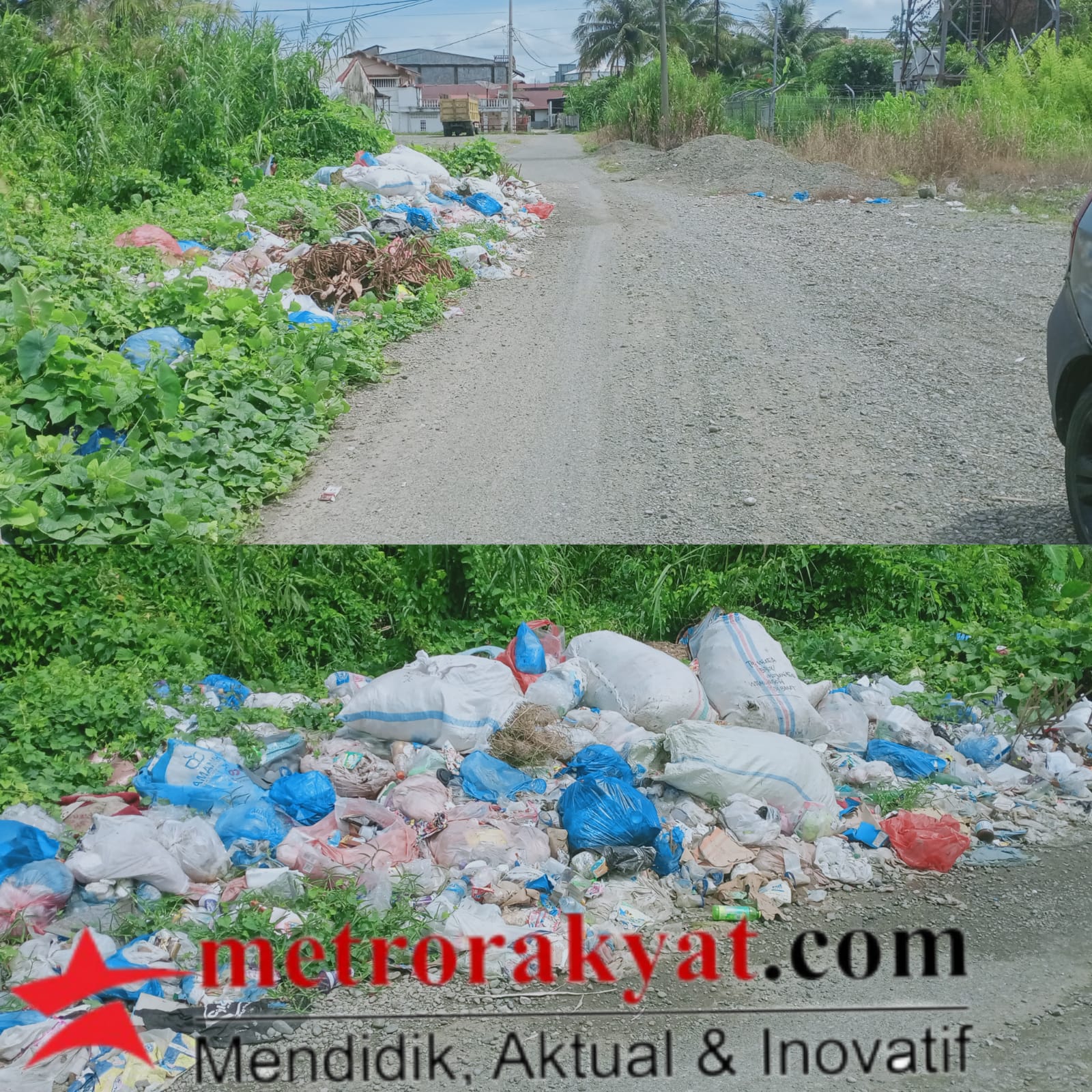 Tumpukan Sampah di Pinggir Jalan Blang Pulo Gampong Ujong Kalak Resahkan Pengguna Jalan