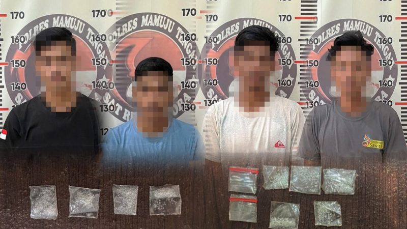 Sat Resnarkoba Polres Mateng Berhasil Meringkus Tiga Tersangka Jaringan kurir Narkoba dan Satu Pengguna