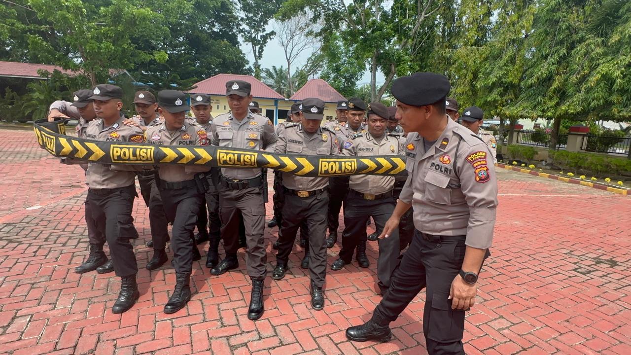 Polres Langkat Polda Sumut Gelar Latihan Dalmas, Jelang Pilkada Serentak 2024
