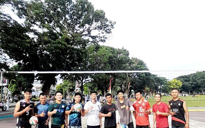 HUT Kota Binjai ke-152 Tahun, SMSI Joging bersama Masyarakat dan Latihan Bola Voli