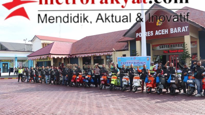 Polres Aceh Barat Bersama Komunitas Scooter Touring ke Wisata Pentango Garden Rivers