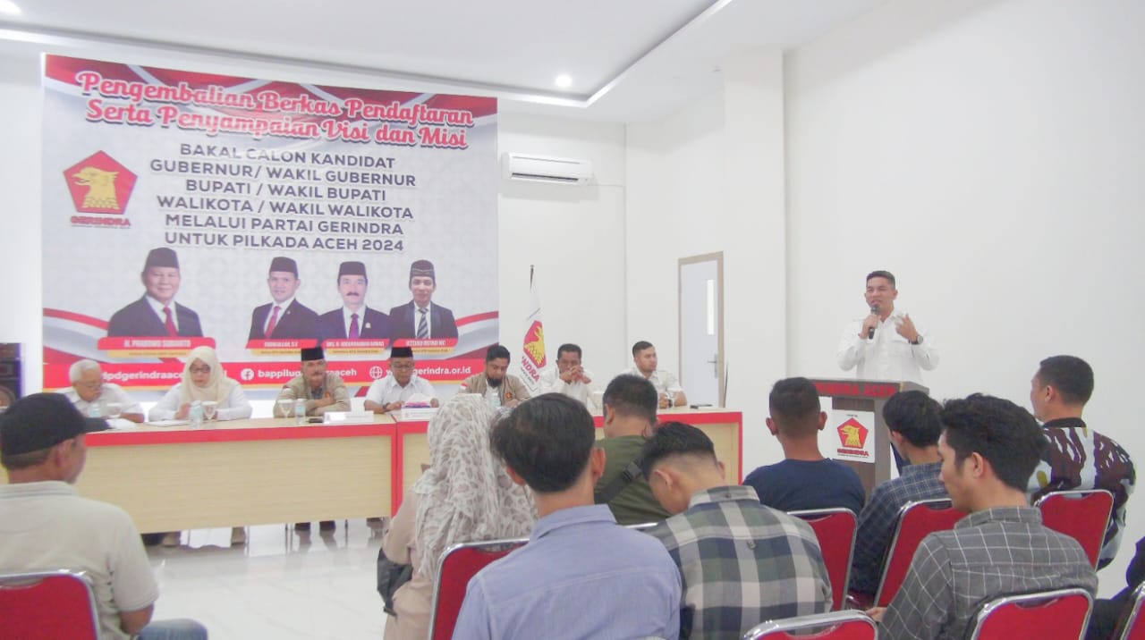 Pandi Sikel Daftar Bacalon Bupati Aceh Tenggara Lewat Partai Gerindra