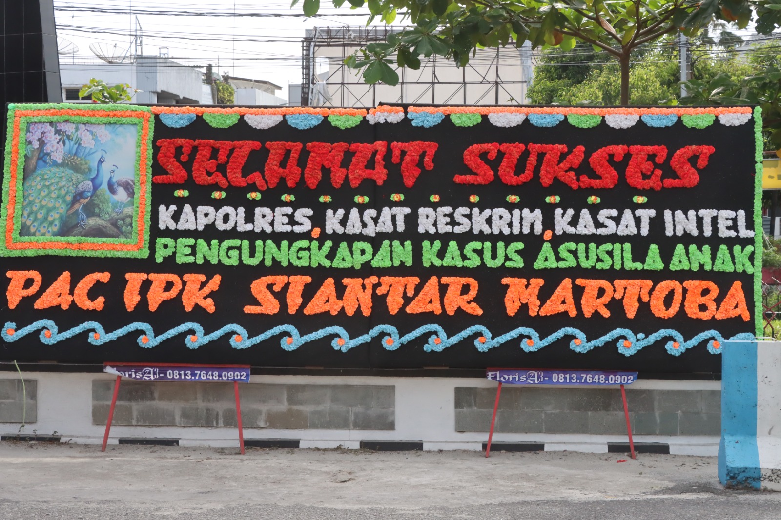 Berhasil Ungkap Kasus Asusila, Polres Pematangsiantar Dibanjiri Papan Bunga Ucapan Selamat dan Sukses