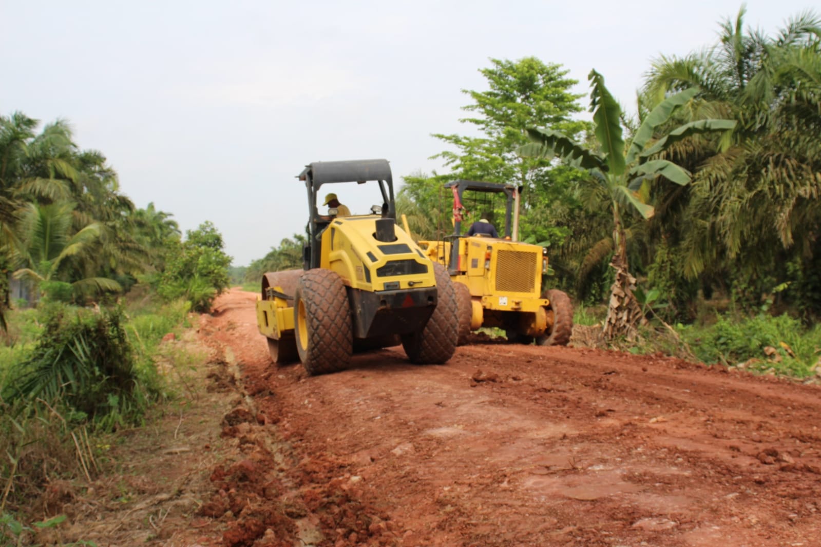 Suara Alat Berat Buldozer Terus Membelah Jalan Desa Selat Beting