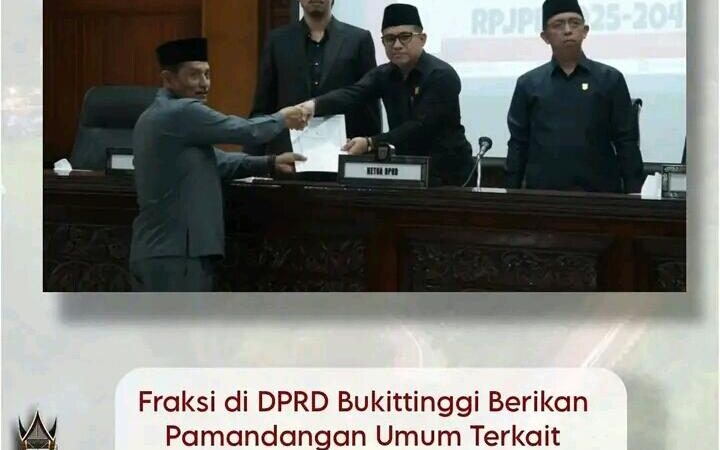 Fraksi di DPRD Bukittinggi Berikan Pandangan Umum Terkait Ranperda RPJPD Tahun 2025-2045