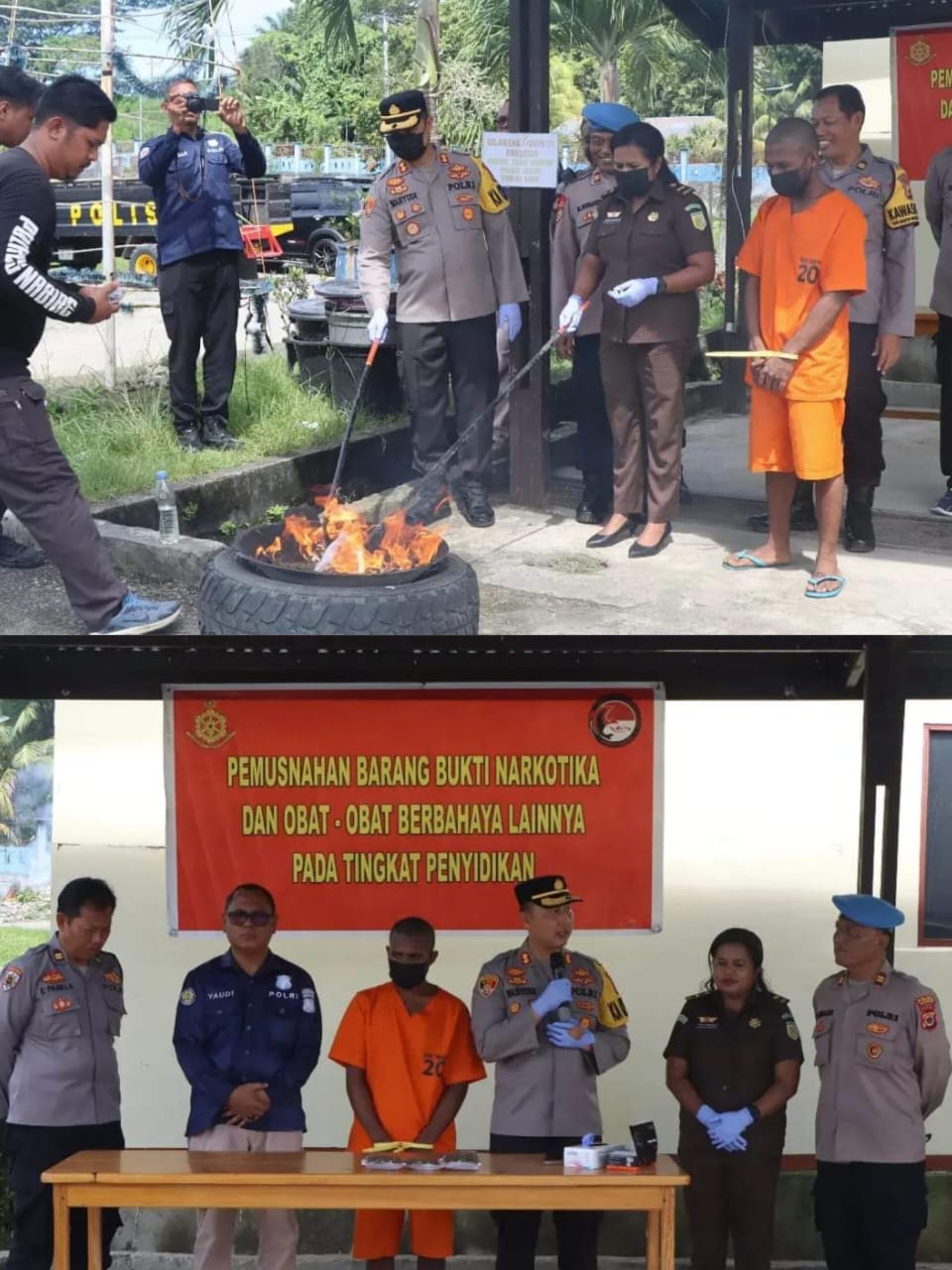 Polres Nabire Musnahkan Barang Bukti Narkotika Jenis Ganja