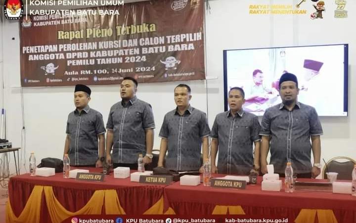 KPU Batu Bara Gelar Pleno Terbuka Penghitungan dan Penetapan Kursi serta Calon Terpilih DPRD Batu Bara