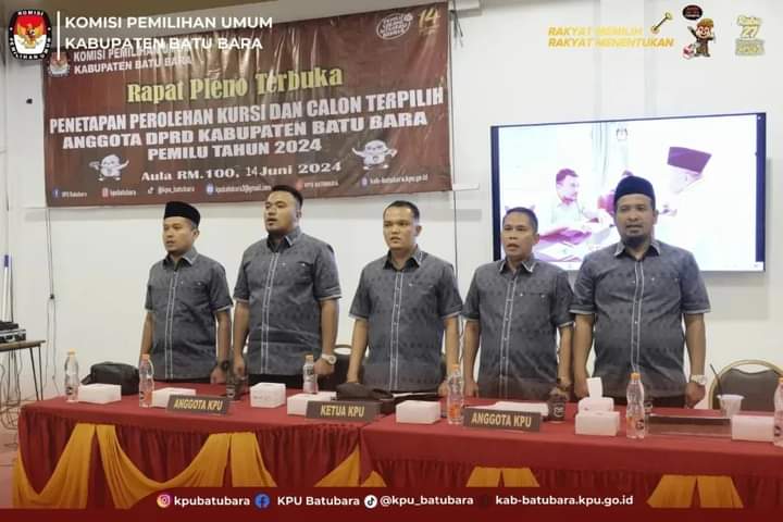 KPU Batu Bara Gelar Pleno Terbuka Penghitungan dan Penetapan Kursi serta Calon Terpilih DPRD Batu Bara