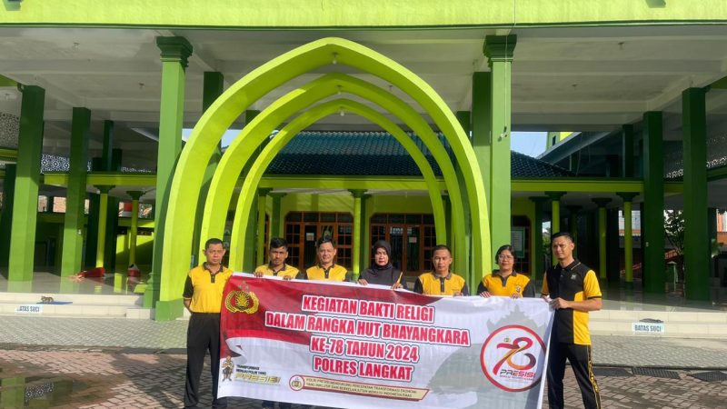 Sambut Hari Bhayangkara ke-78,Polres Langkat Polda Sumut Gelar Bakti Religi