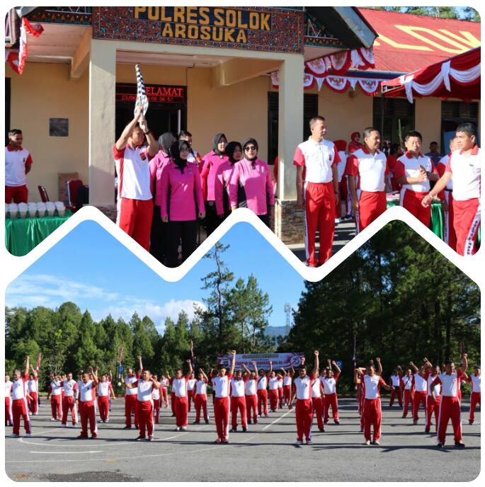 Peringati Hari Byangkara ke-78, Polres Solok dan TNI Kodim 0309 Solok Olahraga Bersama
