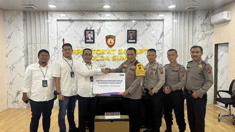 BRI Kantor Cabang Medan Iskandar Muda Serahkan Bantuan ke Ditsamapta Polda Sumut