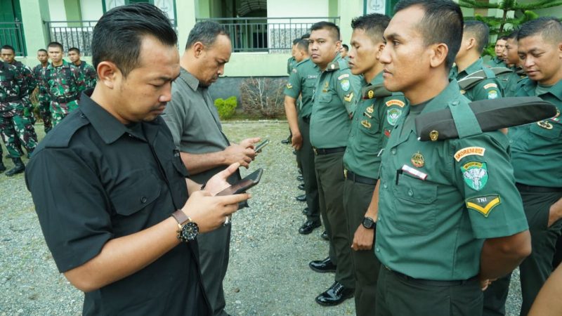 Korem 012/TU Perketat Pengawasan, Gelar Razia Handphone untuk Cegah Judi Online