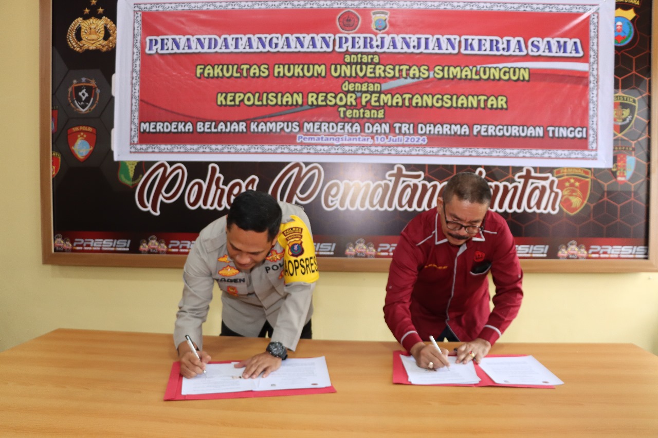 Kapolres Pematangsiantar Tandatangani Perjanjian Kerjasama dengan Universitas Simalungun