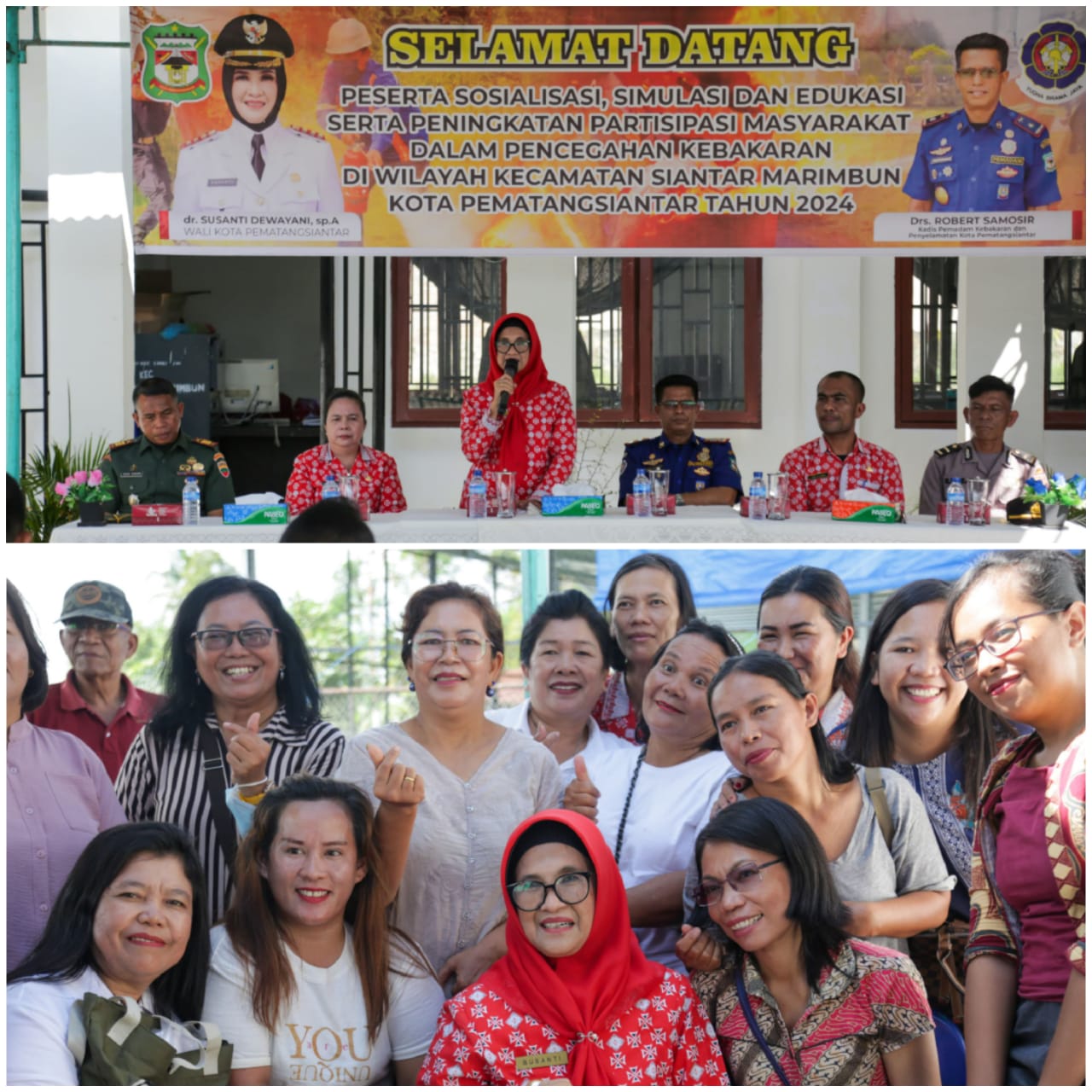 Wali Kota Pimpin dan Hadiri Edukasi dan Simulasi Pemadaman Kebakaran di Kecamatan Siantar Marimbun