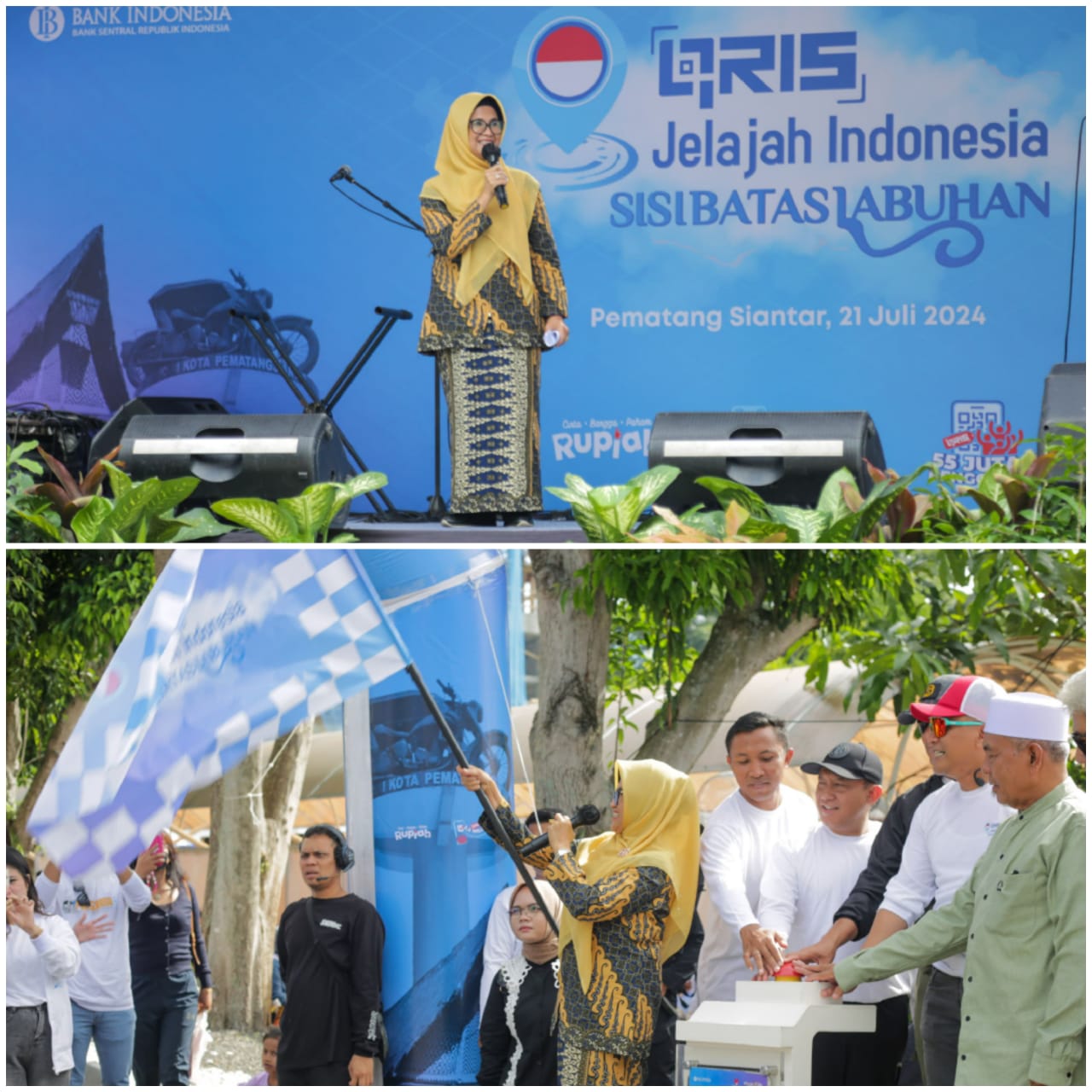 Wali Kota Susanti Dewayani Hadiri Acara Pelepasan Peserta QRIS Jelajah Indonesia SISI BATAS LABUHAN dan Pembukaan Porsebank BMPD Kota Pematangsiantar