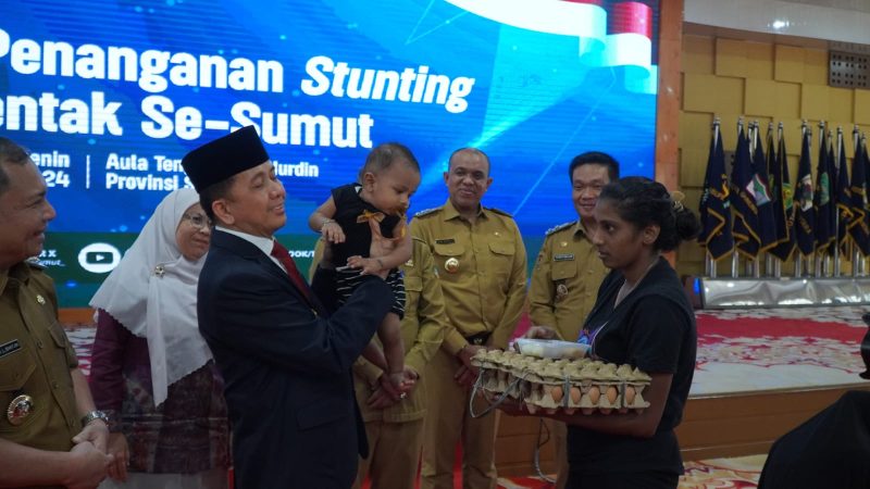 Pj. Bupati Langkat Ikuti Gerakan Penanganan Stunting Serentak se-Sumut, Wujudkan Generasi Emas